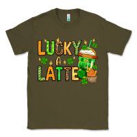 Army Green St. Patrick's Lucky a latte Classic Tee - OliviaCreatesArt