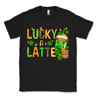Black St. Patrick's Lucky a latte Classic Tee - OliviaCreatesArt