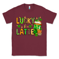 Burgundy St. Patrick's Lucky a latte Classic Tee - OliviaCreatesArt