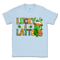 Dusty Blue St. Patrick's Lucky a latte Classic Tee - OliviaCreatesArt