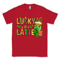 Red St. Patrick's Lucky a latte Classic Tee - OliviaCreatesArt