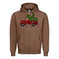 Chestnut Christmas Trees With Truck Zipper Hoodie - RanaPortraitStore