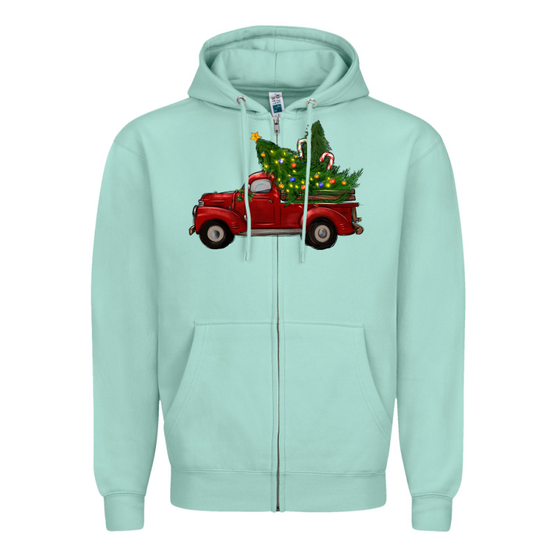 Christmas Trees With Truck Zipper Hoodie by RanaPortraitStore | Teevron