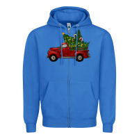 True Royal Christmas Trees With Truck Zipper Hoodie - RanaPortraitStore