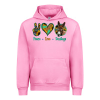 Fuchsia Pink Peace Love Donkeys Urban Hoodie - Jasminsmagicworld