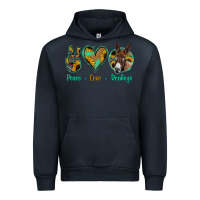 Navy Peace Love Donkeys Urban Hoodie - Jasminsmagicworld