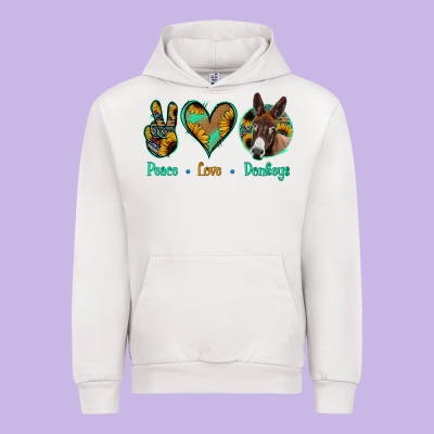 Peace Love Donkeys Urban Hoodie Designed By Jasminsmagicworld