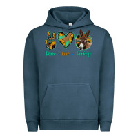 Pigment Midnight Navy Peace Love Donkeys Urban Hoodie - Jasminsmagicworld