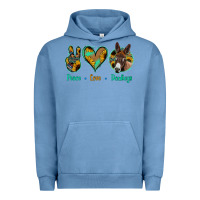 Pigment Pebble Blue Peace Love Donkeys Urban Hoodie - Jasminsmagicworld