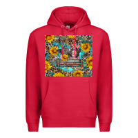 Cardinal baby pigs with leopard cowhide and sunflowers Premium Hoodie - Artiststas