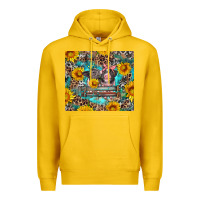 Lemon baby pigs with leopard cowhide and sunflowers Premium Hoodie - Artiststas