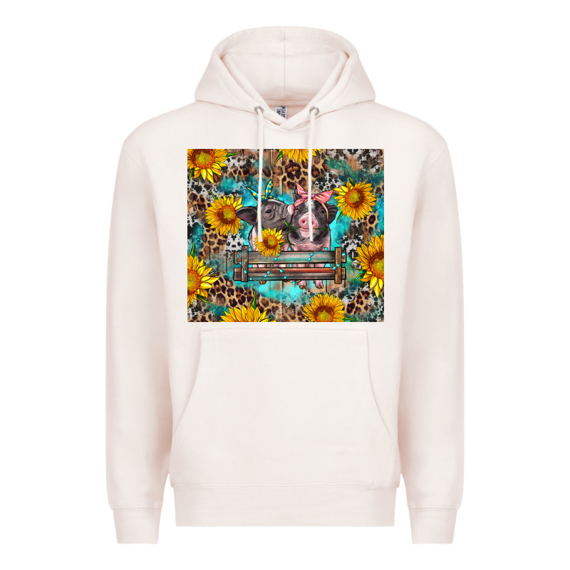 Baby Pigs With Leopard Cowhide And Sunflowers Premium Hoodie by Artiststas | Teevron