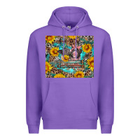 Purple baby pigs with leopard cowhide and sunflowers Premium Hoodie - Artiststas