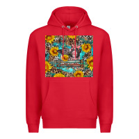 Red baby pigs with leopard cowhide and sunflowers Premium Hoodie - Artiststas