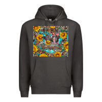 Smoke baby pigs with leopard cowhide and sunflowers Premium Hoodie - Artiststas