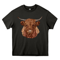 Asphalt highland cow Heavy Core Tee - RanaPortraitStore