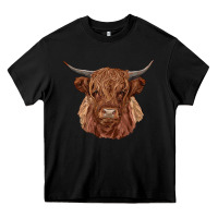 Black highland cow Heavy Core Tee - RanaPortraitStore
