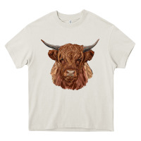 Cream highland cow Heavy Core Tee - RanaPortraitStore