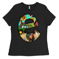 Black farm life alphabet lowercase letters e Ladies Tee - BundleAndBundleShop