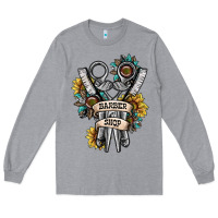 Heather Grey barber shop Long Sleeve Tee - SublimationCraftShop
