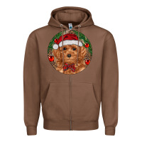 Chestnut Christmas Toy Poodle Zipper Hoodie - RanaPortraitStore