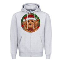 Heather Grey Christmas Toy Poodle Zipper Hoodie - RanaPortraitStore