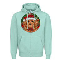 Seafoam Christmas Toy Poodle Zipper Hoodie - RanaPortraitStore