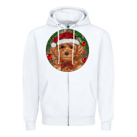 White Christmas Toy Poodle Zipper Hoodie - RanaPortraitStore