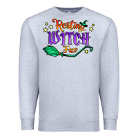 Heather Grey resting witch face Premium Sweatshirt - Jasminsmagicworld