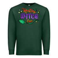 Sports Green resting witch face Premium Sweatshirt - Jasminsmagicworld