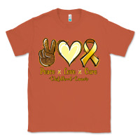 Copper Peace Love Cure Childhood Cancer Classic Tee - Jasminsmagicworld