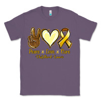 Lavender Peace Love Cure Childhood Cancer Classic Tee - Jasminsmagicworld
