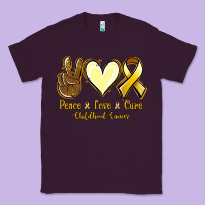 Peace Love Cure Childhood Cancer Classic Tee Designed By Jasminsmagicworld