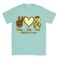 Seafoam Peace Love Cure Childhood Cancer Classic Tee - Jasminsmagicworld