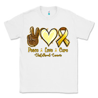 White Peace Love Cure Childhood Cancer Classic Tee - Jasminsmagicworld