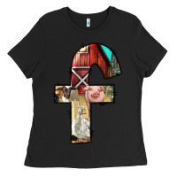 Black farm life alphabet lowercase letters f Ladies Tee - BundleAndBundleShop