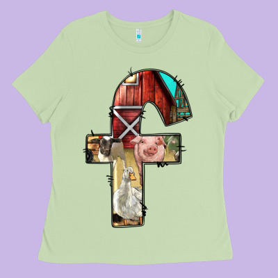 Farm Life Alphabet Lowercase Letters F Ladies Tee Designed By Bundleandbundleshop
