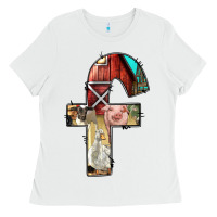 White farm life alphabet lowercase letters f Ladies Tee - BundleAndBundleShop