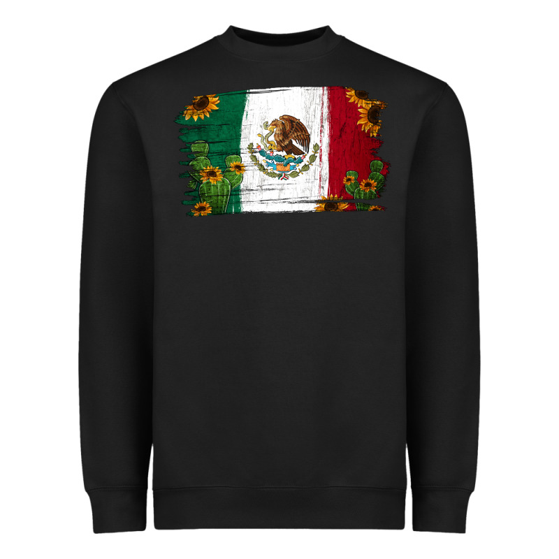 Cactus Sunflower Mexican Flag Heavyweight Sweatshirt by Jasminsmagicworld | Teevron