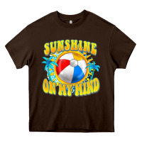 Chocolate Brown Sunshine on my mind Heavy Core Tee - FaDigitalArtStudio