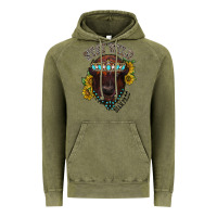 Vintage Olive turquoise bison Vintage Hoodie - RacoonDesign