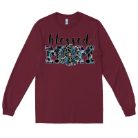 Burgundy blessed mom Long Sleeve Tee - SublimationCraftShop
