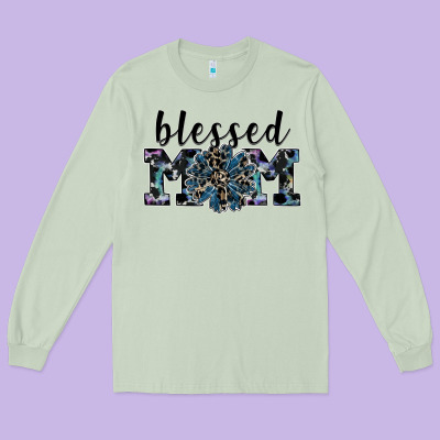 Blessed Mom Long Sleeve Tee Designed By Sublimationcraftshop