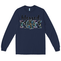 Navy blessed mom Long Sleeve Tee - SublimationCraftShop