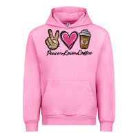 Fuchsia Pink peace love coffee Urban Hoodie - Jasminsmagicworld
