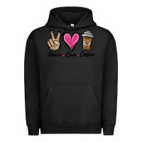 Pigment Black peace love coffee Urban Hoodie - Jasminsmagicworld