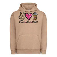 Pigment Burro peace love coffee Urban Hoodie - Jasminsmagicworld