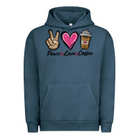 Pigment Midnight Navy peace love coffee Urban Hoodie - Jasminsmagicworld