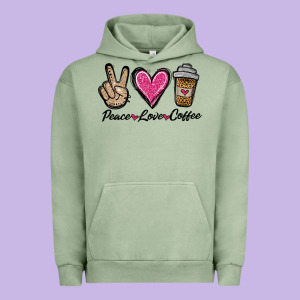 Peace Love Coffee Urban Hoodie Designed By Jasminsmagicworld