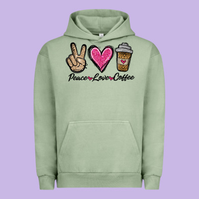 Peace Love Coffee Urban Hoodie Designed By Jasminsmagicworld